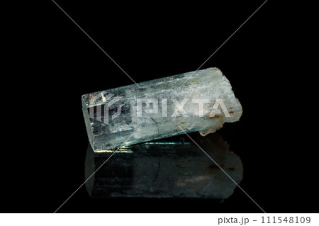 macro mineral stone aquamarine on a black background 111548109
