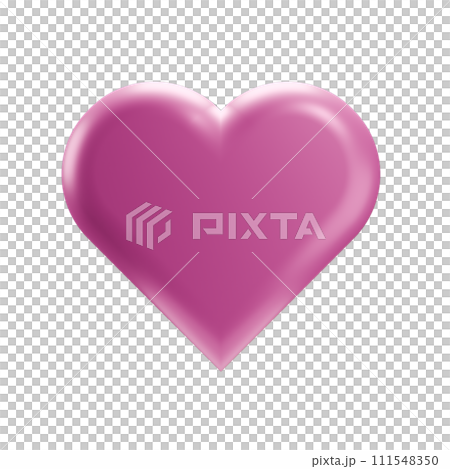 Shiny pink heart icon on a transparent background. Shiny pink heart icon on a transparent background. 111548350