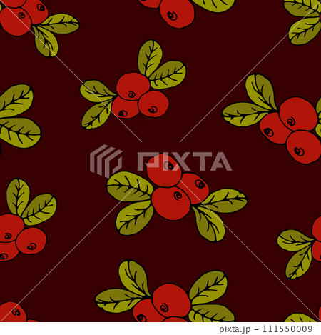 pattern of cranberries or lingonberries on burgundy 111550009