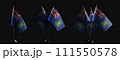 Small national flags of the British Virgin Islands on a black background 111550578