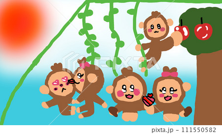 7歳が描いたお猿さんたち 111550582