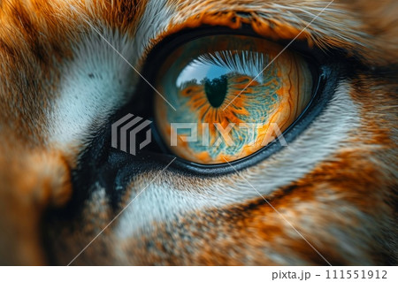 Close-up of a young lioness's face and eyes Close-up of a young lioness's face and eyes 111551912