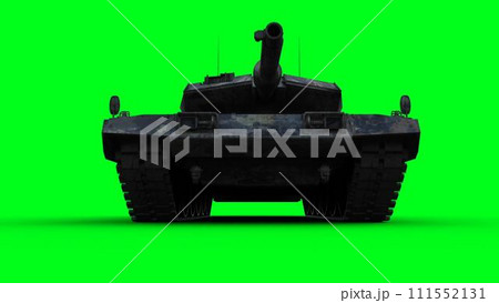 German battle tank. War. Green screen. 3d rendering. German battle tank. War. Green screen. 3d rendering. 111552131