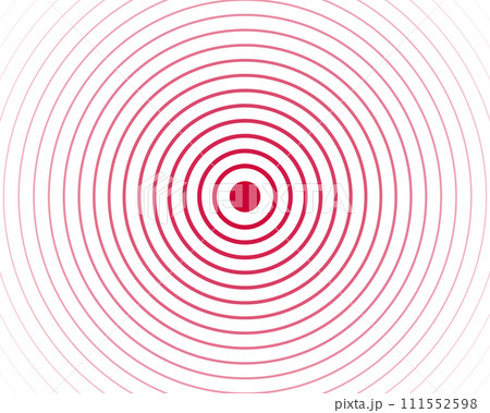 Red concentric circles background. Pain, touch screen, ripples, epicenter, sonar wave, radar, target, soundwave, radiation wallpaper. Simple vector illustration with hypnotic effect Red concentric circles background. Pain, touch screen, ripples, epicenter, sonar wave, radar, target, soundwave, radiation wallpaper. Simple vector illustration with hypnotic effect 111552598