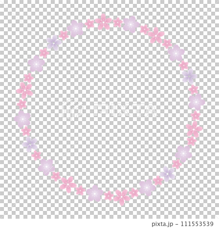 Simple cherry blossom circle frame 111553539