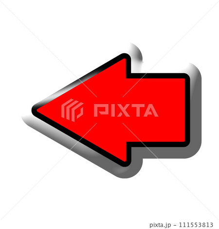三角部分が大きいぷっくりした赤い矢印 111553813
