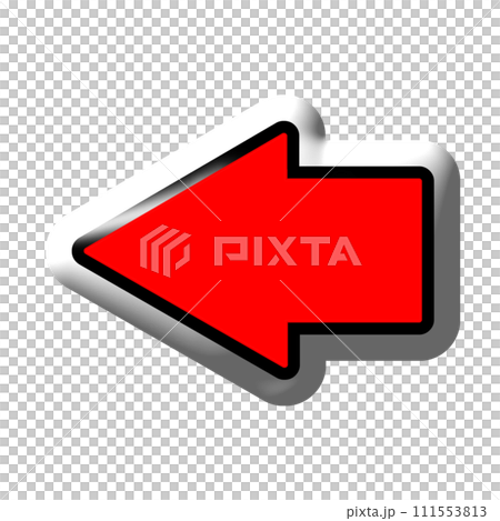 三角部分が大きいぷっくりした赤い矢印 111553813