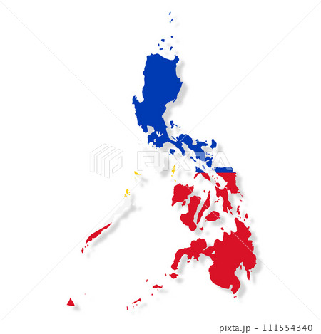 Philippines flag map on white with clipping path Philippines flag map on white with clipping path 111554340