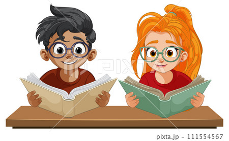 Children Enjoying Books Together Children Enjoying Books Together 111554567