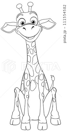 Cheerful Giraffe Vector Illustration 111554582