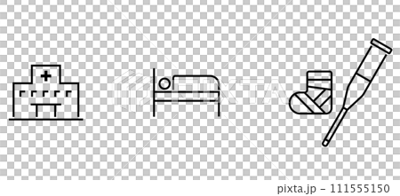 入院に関する医療アイコンセット 111555150