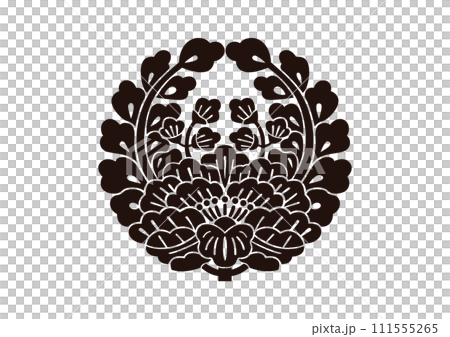 上り藤に牡丹 111555265