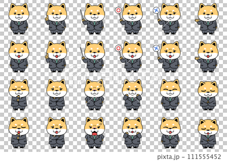 Shiba Inu character set cosplaying as an office worker (suit) 111555452