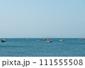 Fishing boats in the beautiful blue sea, Bang Saen, Thailand 111555508