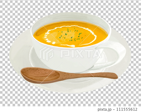 Pumpkin soup (with spoon) 111555612