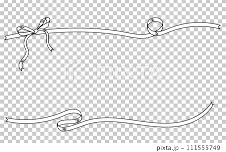手描きのレトロなリボンフレーム 111555749
