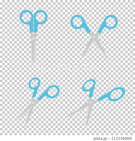 剪刀的向量圖解，從側面和對角線看到的剪刀插圖 111556009