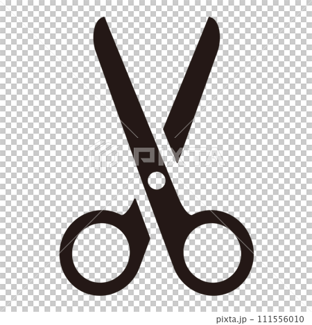 Illustration of black silhouette scissors, scissors icon 111556010