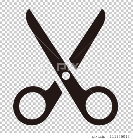 Illustration of black silhouette scissors, scissors icon 111556012