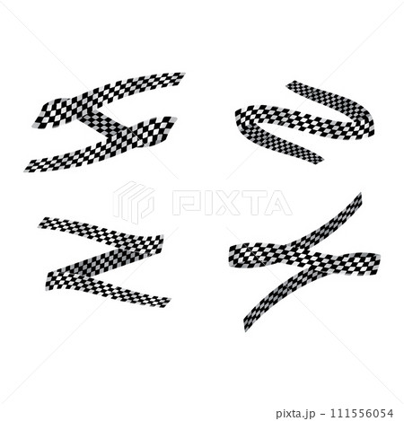 Sport checkered white flag ribbons Sport checkered white flag ribbons 111556054