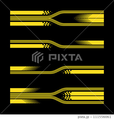 Checkered yellow flag racing strips 111556061