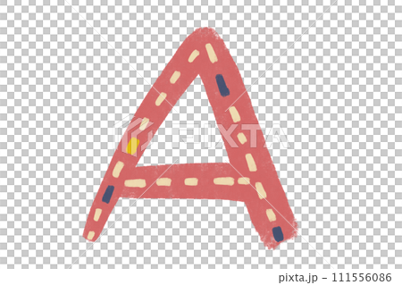 可愛字母字母 A 的手寫插圖 111556086