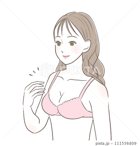 快適なブラジャーをつけて喜ぶ女性 快適なブラジャーをつけて喜ぶ女性 111556809