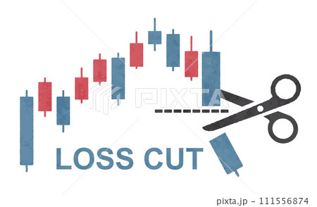 株やFXの投資家やトレーダーによるロスカット、損切のベクターイラスト 株やFXの投資家やトレーダーによるロスカット、損切のベクターイラスト 111556874