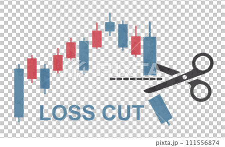 株やFXの投資家やトレーダーによるロスカット、損切のベクターイラスト 株やFXの投資家やトレーダーによるロスカット、損切のベクターイラスト 111556874