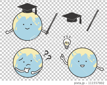 Cute earth character wearing a doctor hat Cute earth character wearing a doctor hat 111557802