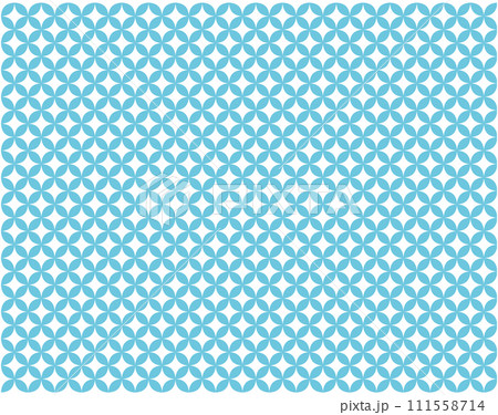 シームレスな七宝模様（水色）のパターンイラスト 111558714