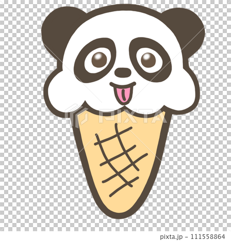 パンダ　アイスクリーム（あっかんべーver) 動物　お菓子 111558864