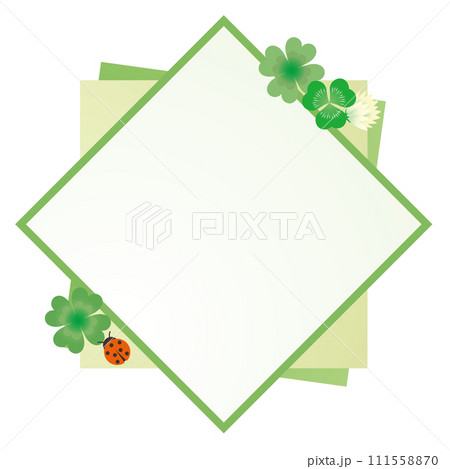クローバーの和風フレーム クローバーの和風フレーム 111558870