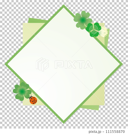 クローバーの和風フレーム クローバーの和風フレーム 111558870