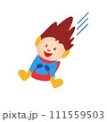そりすべりをする元気な男の子のイラスト 111559503