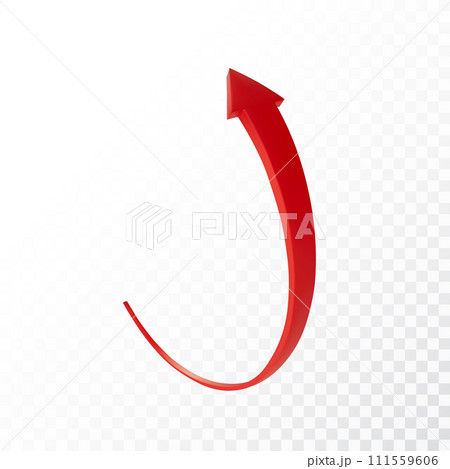 Realistic 3d Detailed Red Arrow on transparent background. Vector illustration for your graphic design. Eps 10 Realistic 3d Detailed Red Arrow on transparent background. Vector illustration for your graphic design. Eps 10 111559606