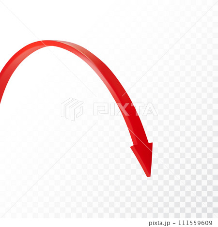 Realistic 3d Detailed Red Arrow on transparent background. Vector illustration for your graphic design. Eps 10 Realistic 3d Detailed Red Arrow on transparent background. Vector illustration for your graphic design. Eps 10 111559609