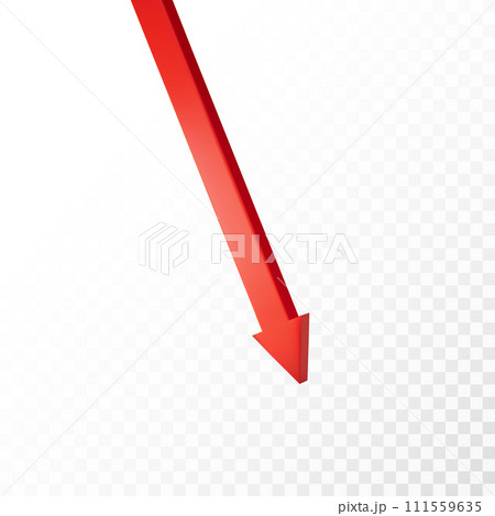 Realistic 3d Detailed Red Arrow on transparent background. Vector illustration for your graphic design. Eps 10 Realistic 3d Detailed Red Arrow on transparent background. Vector illustration for your graphic design. Eps 10 111559635