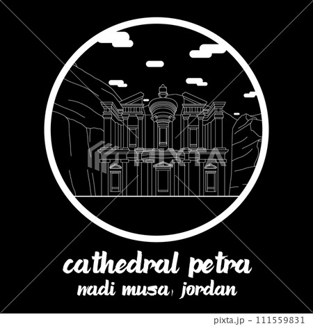 Circle Icon Cathedral Petra. vector illustration 111559831