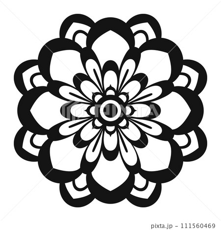 切り絵風の花10 111560469