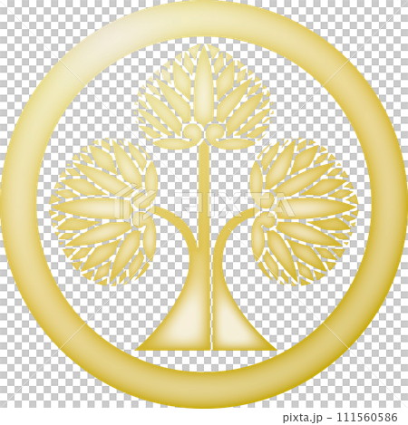 Family crest: Honda standing hollyhock [gold] 111560586