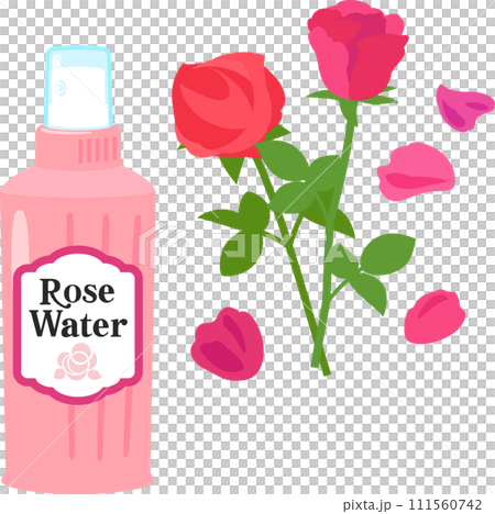 スプレーボトル入りのローズウォーター 111560742