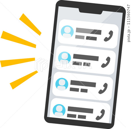 大量の着信通知が表示されたスマートフォン 大量の着信通知が表示されたスマートフォン 111560747