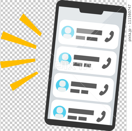 大量の着信通知が表示されたスマートフォン 大量の着信通知が表示されたスマートフォン 111560747