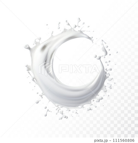 Milk splash isolated on transparent background. Realistic vector illustration. Milk splash isolated on transparent background. Realistic vector illustration. 111560806