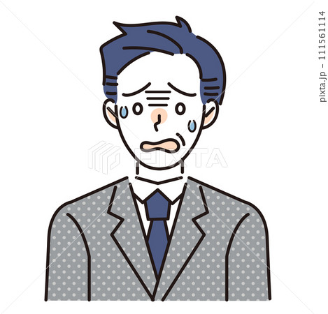 大失敗をして焦る男性会社員 ビジネスマン 大失敗をして焦る男性会社員 ビジネスマン 111561114