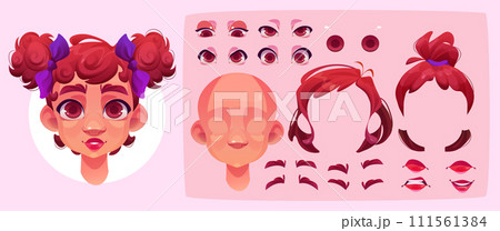 Little girl face construction kit Little girl face construction kit 111561384