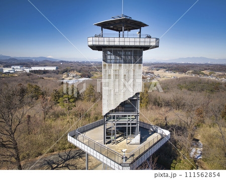 二ノ宮山展望塔　埼玉県滑川町（ドローンによる空撮） 111562854
