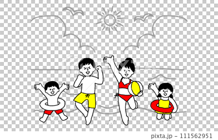 夏天一家人去游泳 111562951