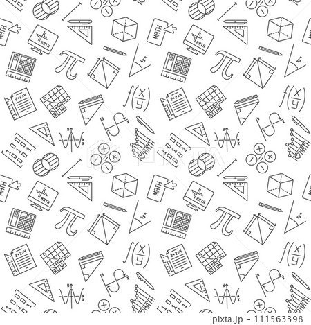 Mathematics Education outline seamless pattern - Math vector background Mathematics Education outline seamless pattern - Math vector background 111563398